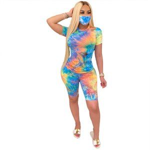 Ladies 3pc Tye Dye Short Set